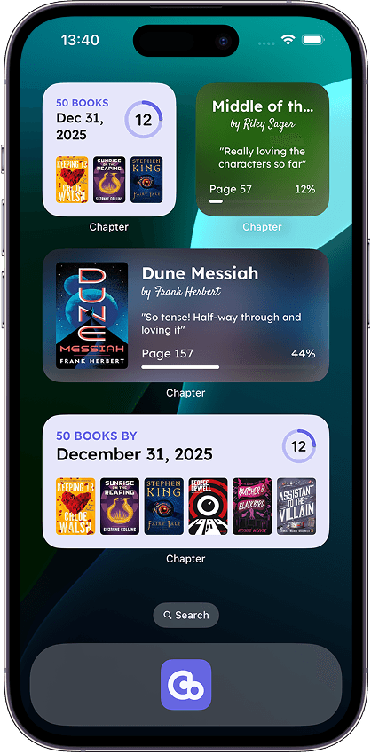 screenshot showing the home screen widgets